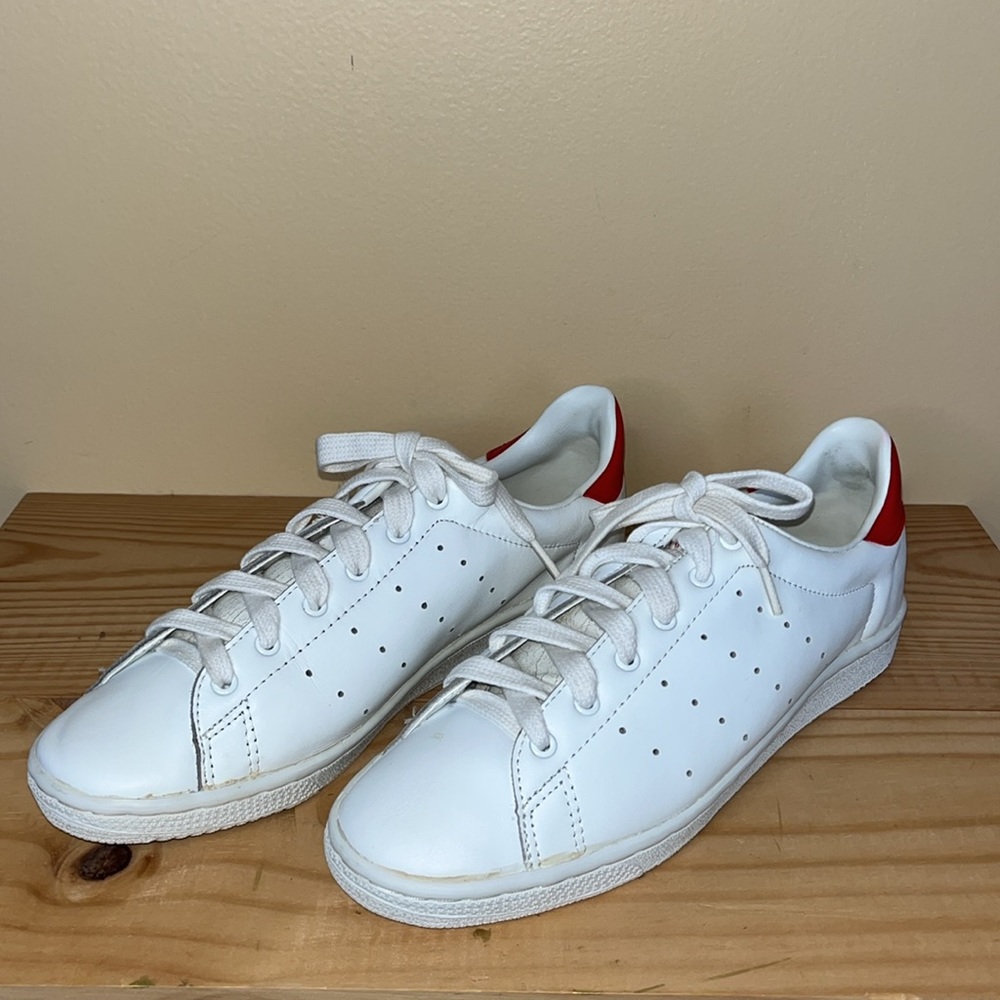 Esprit White and Red Leather Sneakers